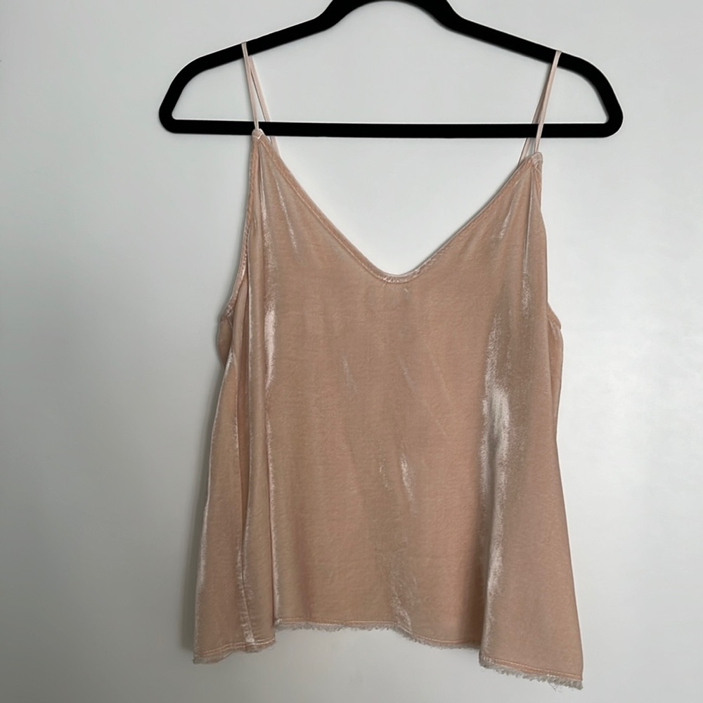 NATION LTD V Neck Pink Velvet Camisole
